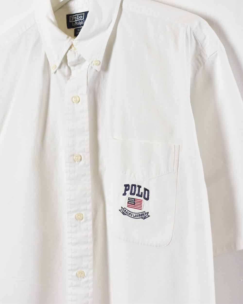 White Polo Ralph Lauren Blaire Short Sleeved Shirt - Medium