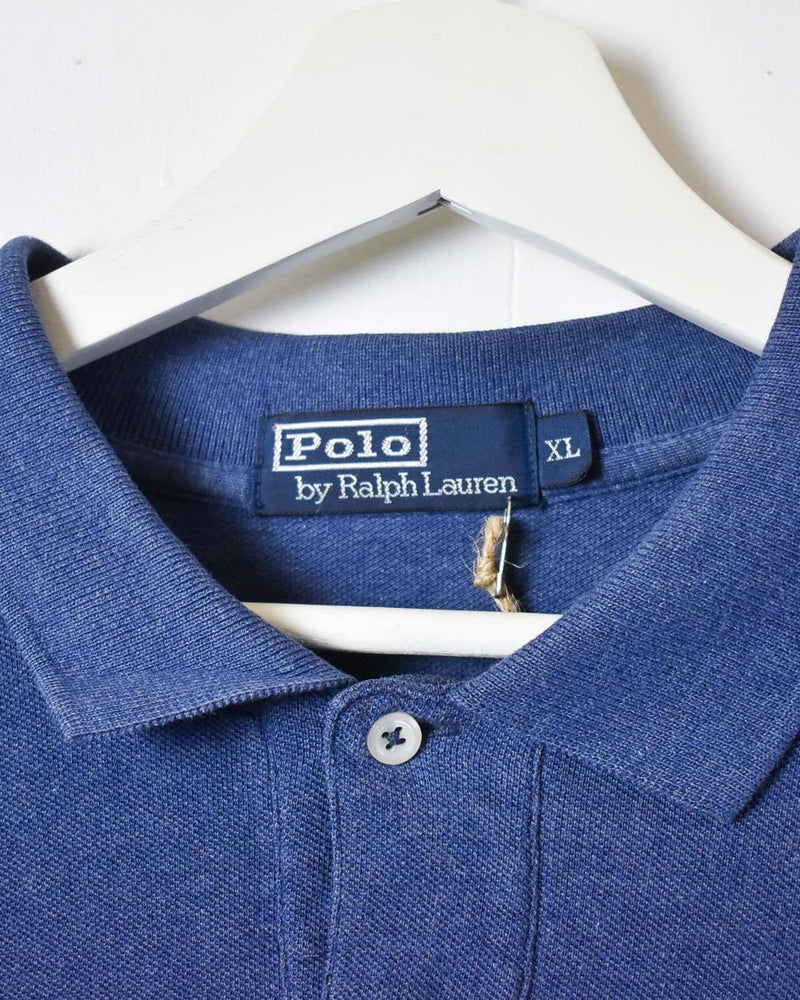 Vintage 90s Black Polo Ralph Lauren Long Sleeved Polo Shirt - X