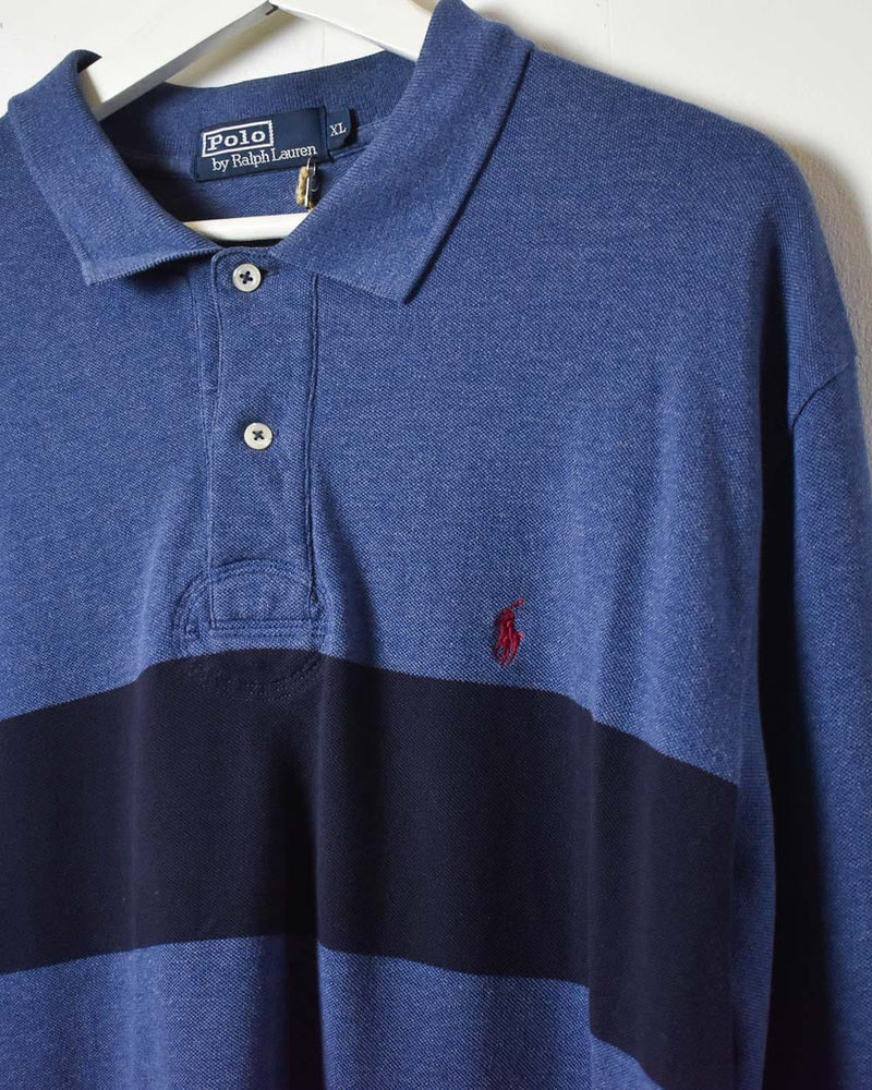 Vintage 90s Black Polo Ralph Lauren Long Sleeved Polo Shirt - X