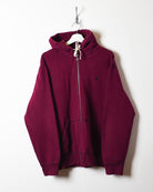 Maroon Polo Ralph Lauren Zip-Through Hoodie - Large
