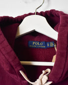 Maroon Polo Ralph Lauren Zip-Through Hoodie - Large
