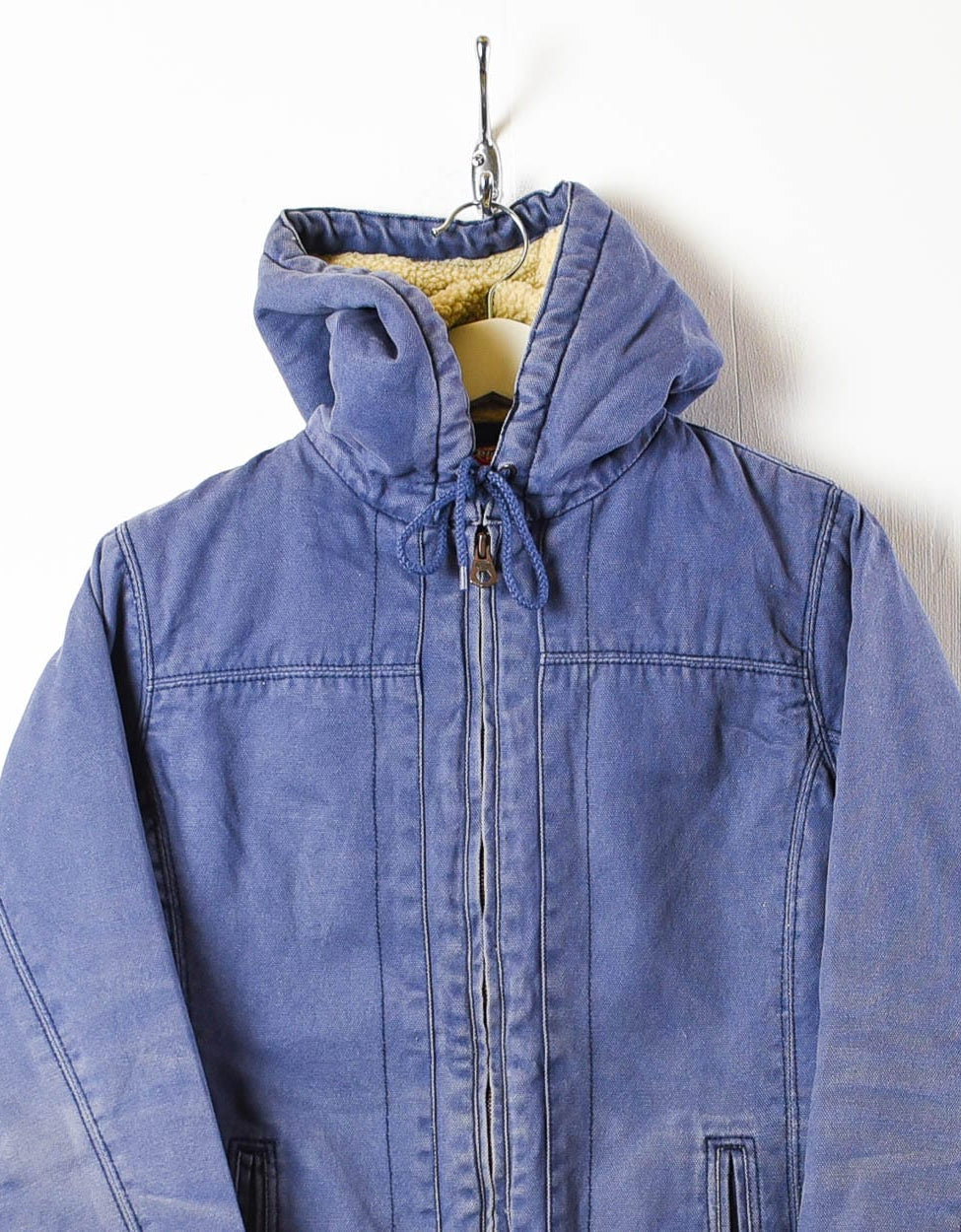 Navy Dickies Fleece Hooded Workwear Jacket - Medium Women's