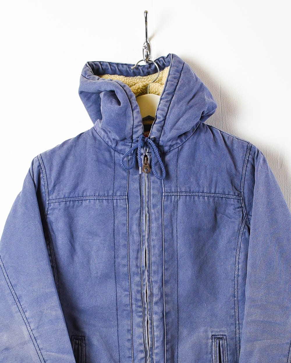 Navy Dickies Fleece Hooded Workwear Jacket - Medium Women's