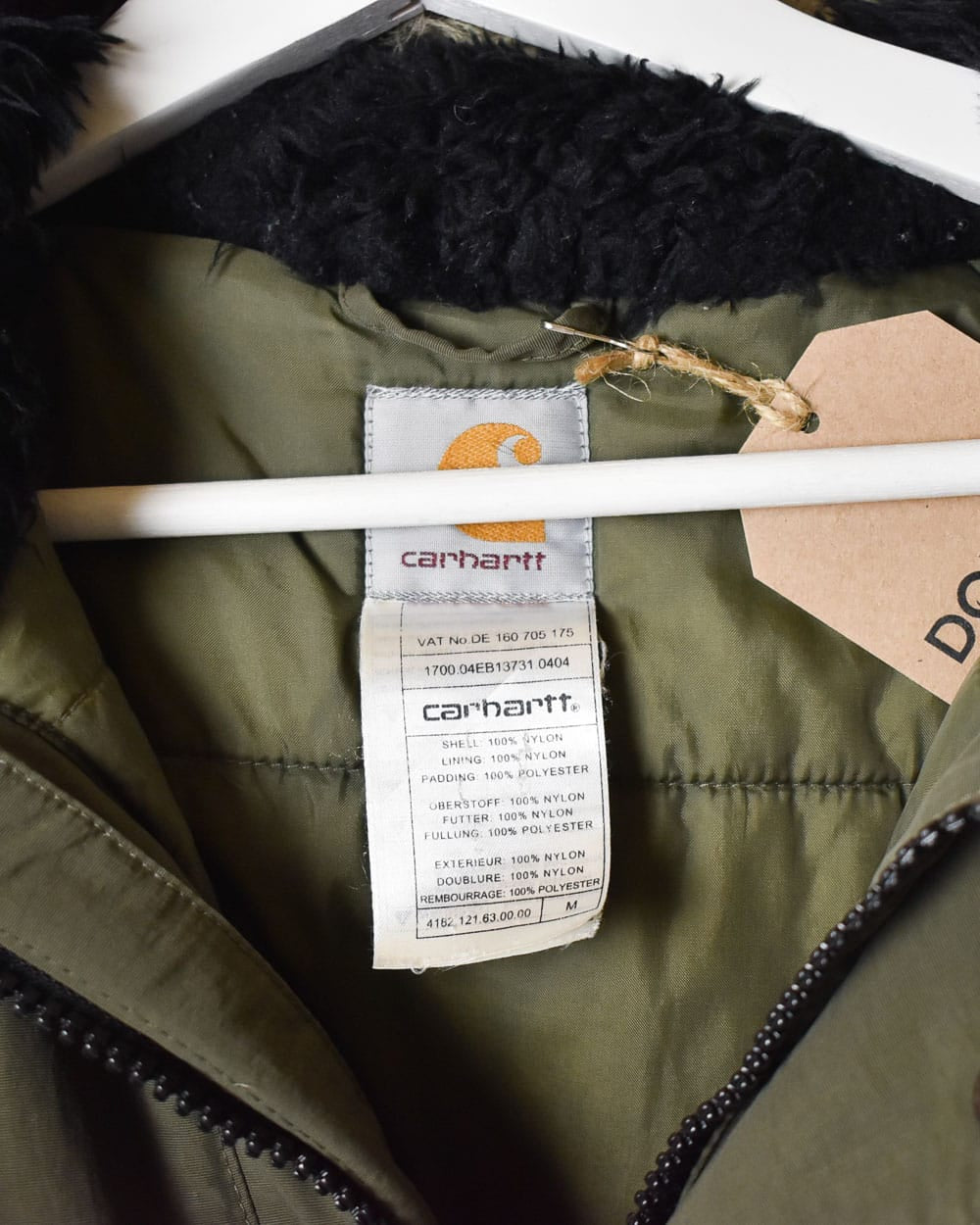 Khaki Carhartt Hooded Parka Jacket - Medium