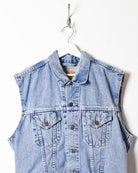 Blue Levi's Denim Sleeveless Jacket - X-Large Women's