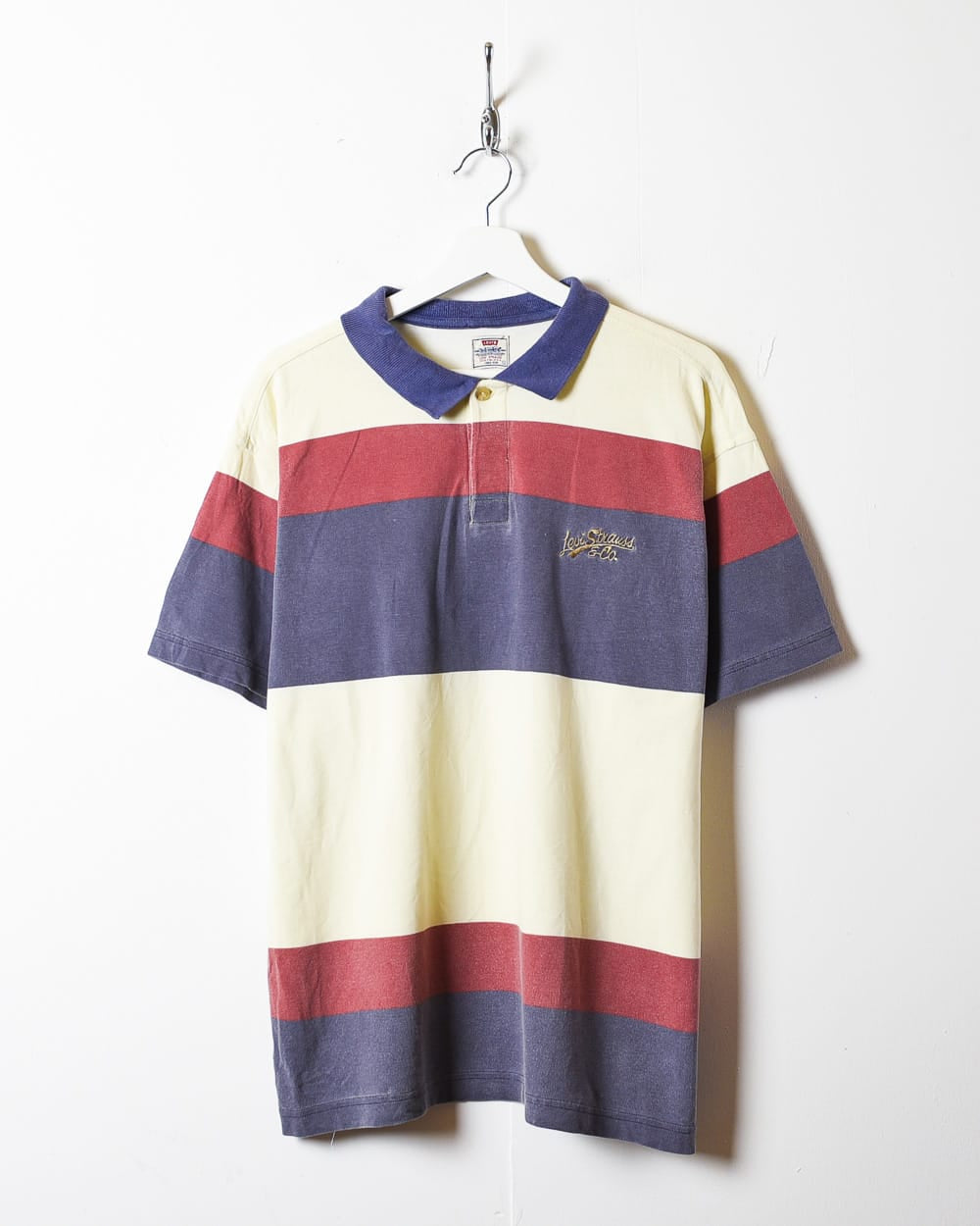 Neutral Levi's Striped Polo Shirt - Large