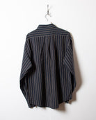 Navy Yves Saint Laurent Textured Striped Shirt - X-Large