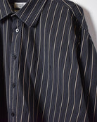 Navy Yves Saint Laurent Textured Striped Shirt - X-Large