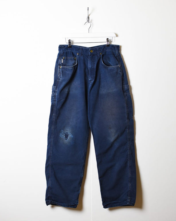 Navy Carhartt Distressed Double Knee Carpenter Jeans - W32 L32