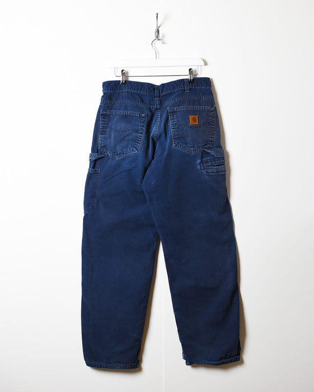 Navy Carhartt Distressed Double Knee Carpenter Jeans - W32 L32