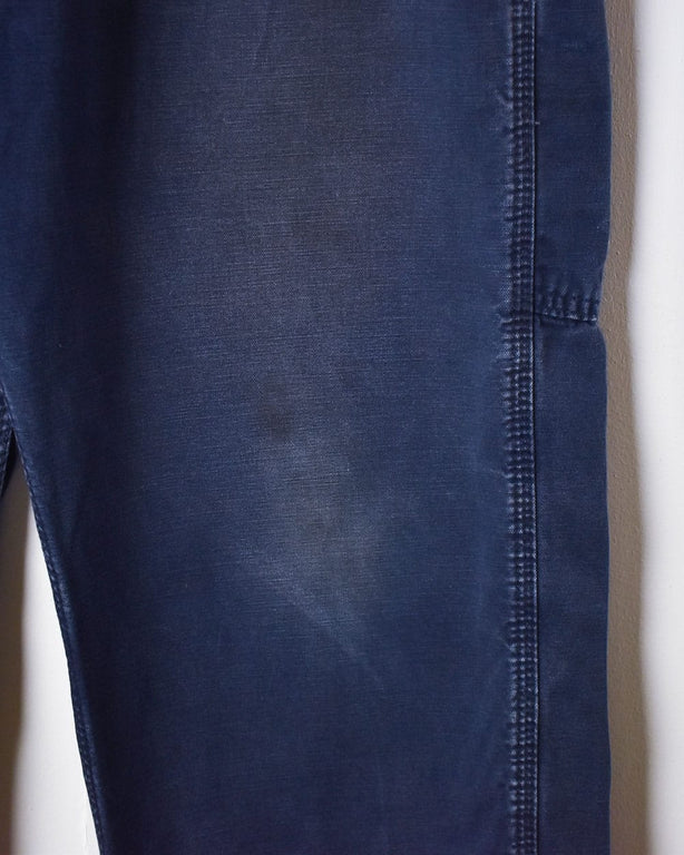 Navy Carhartt Distressed Double Knee Carpenter Jeans - W32 L32