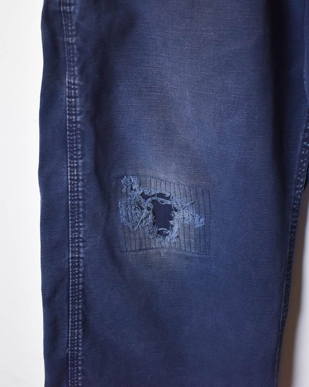Navy Carhartt Distressed Double Knee Carpenter Jeans - W32 L32