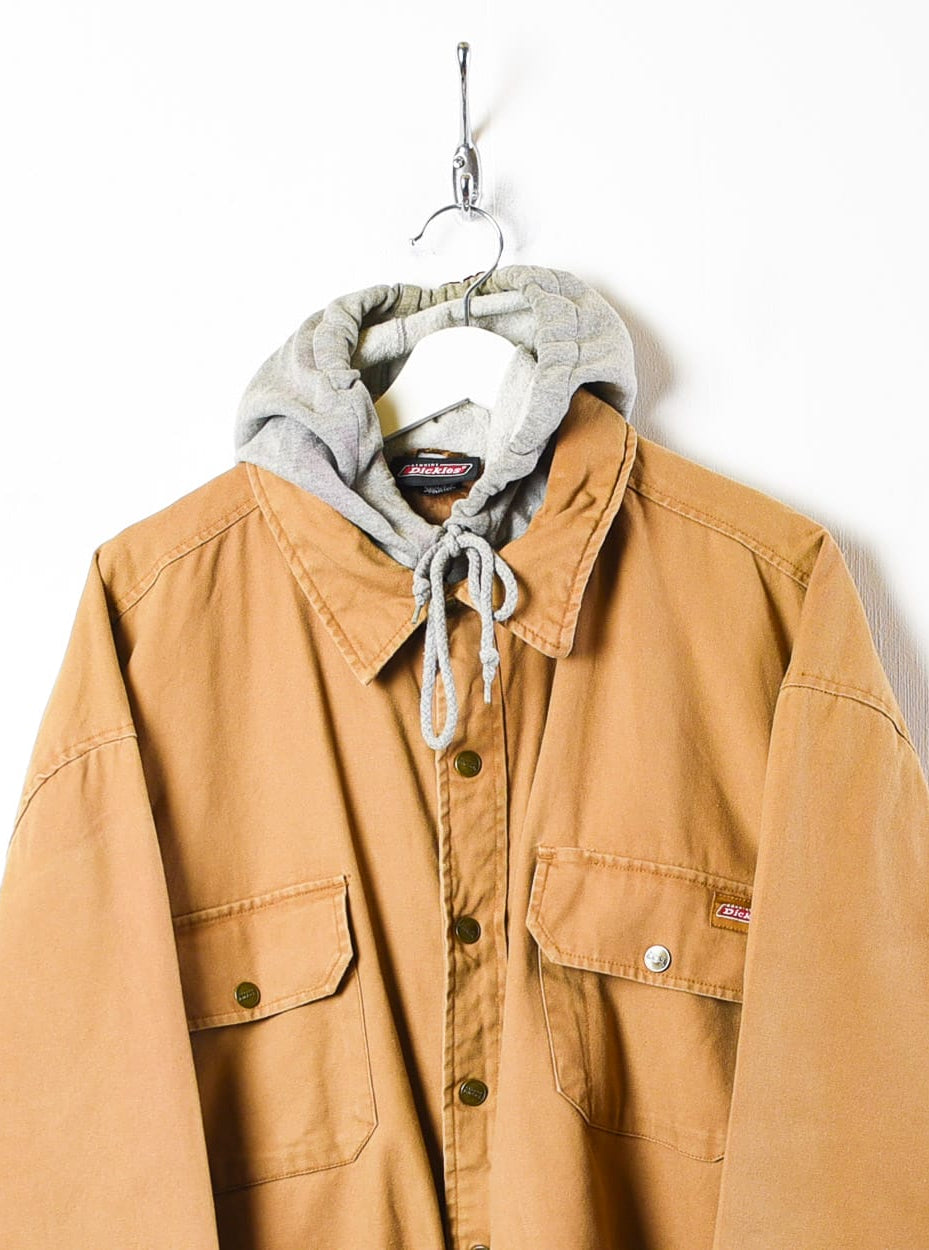 Brown Dickies Padded Hooded Overshirt Jacket - XX-Large