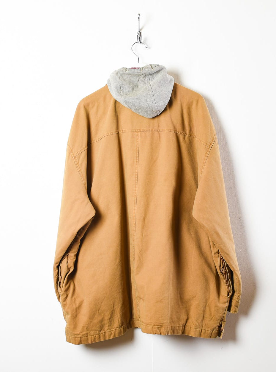 Brown Dickies Padded Hooded Overshirt Jacket - XX-Large