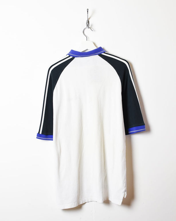 White Adidas 1/4 Button Polo Shirt - Large