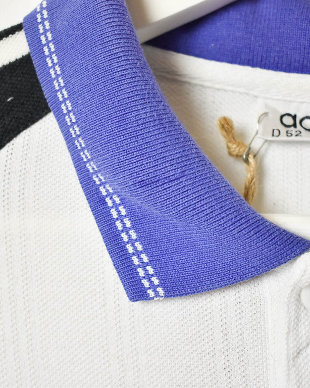 White Adidas 1/4 Button Polo Shirt - Large