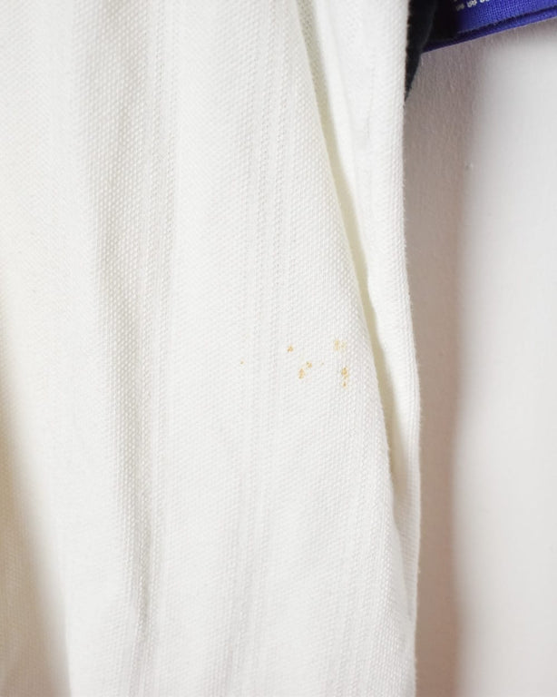 White Adidas 1/4 Button Polo Shirt - Large