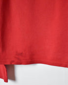 Red Burberry Checked Collar Long Sleeved Polo Shirt - Medium Women's