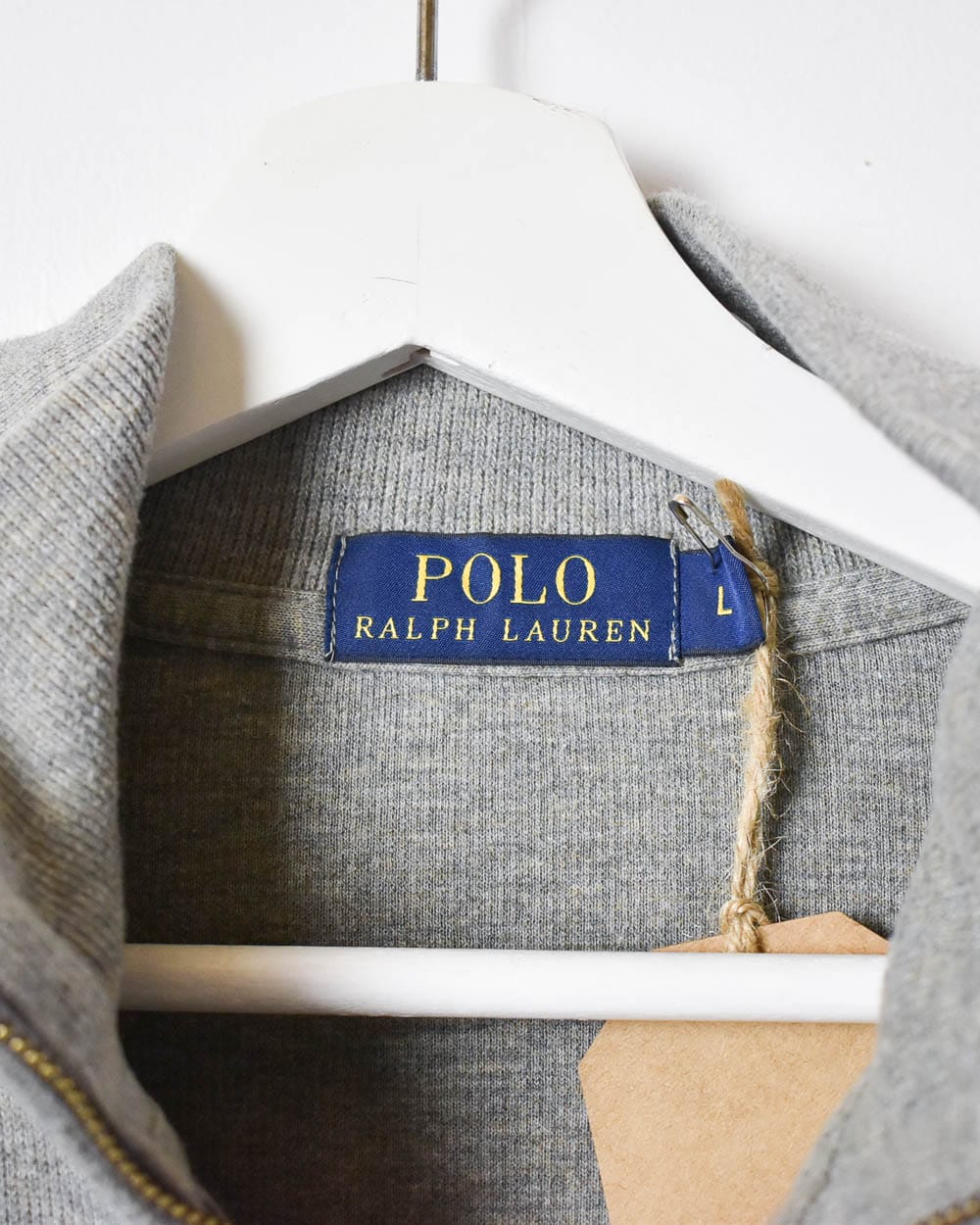 Stone Polo Ralph Lauren 1/4 Zip Sweatshirt - Large