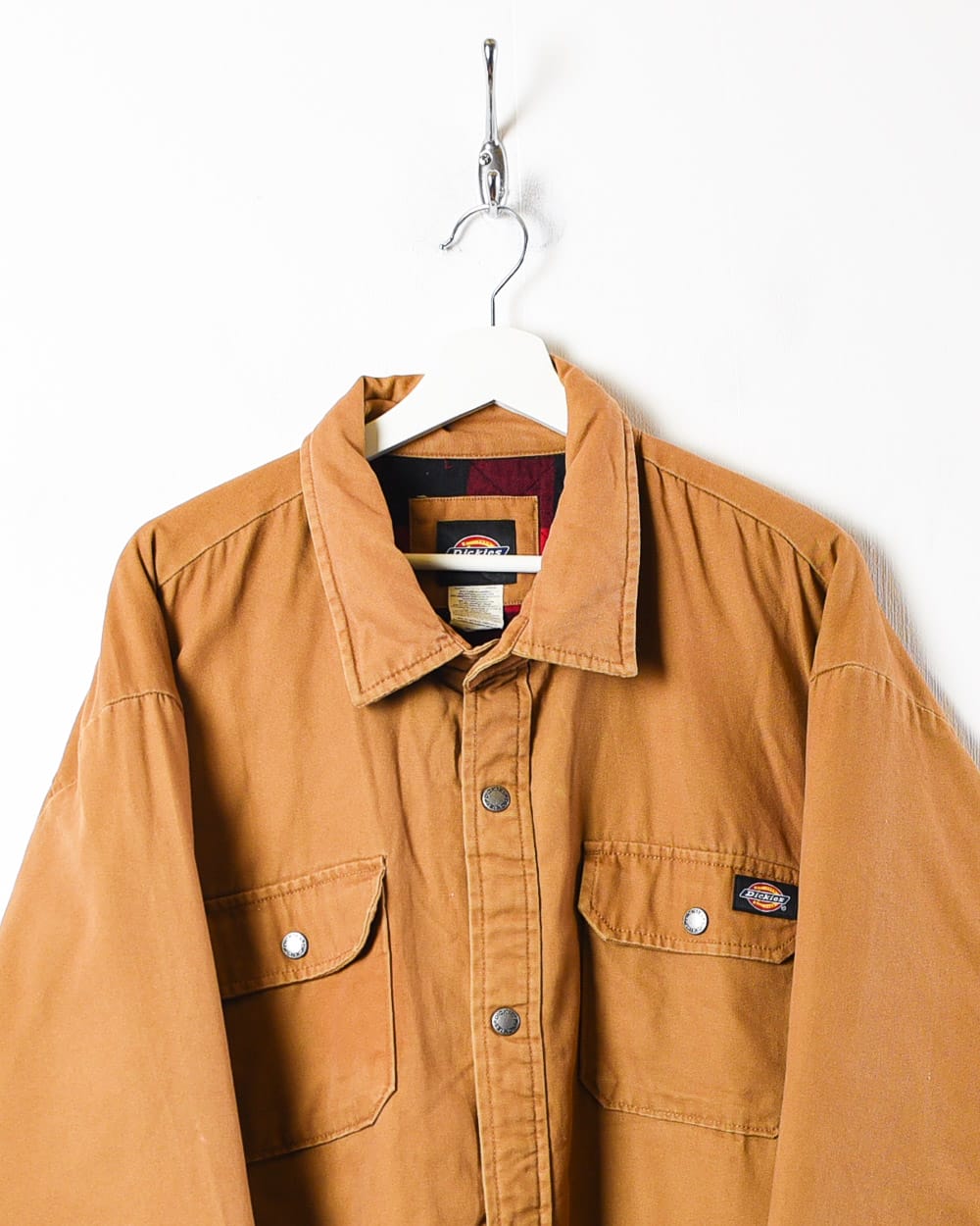 Brown Dickies Flannel Lined Overshirt Jacket - XXX-Large