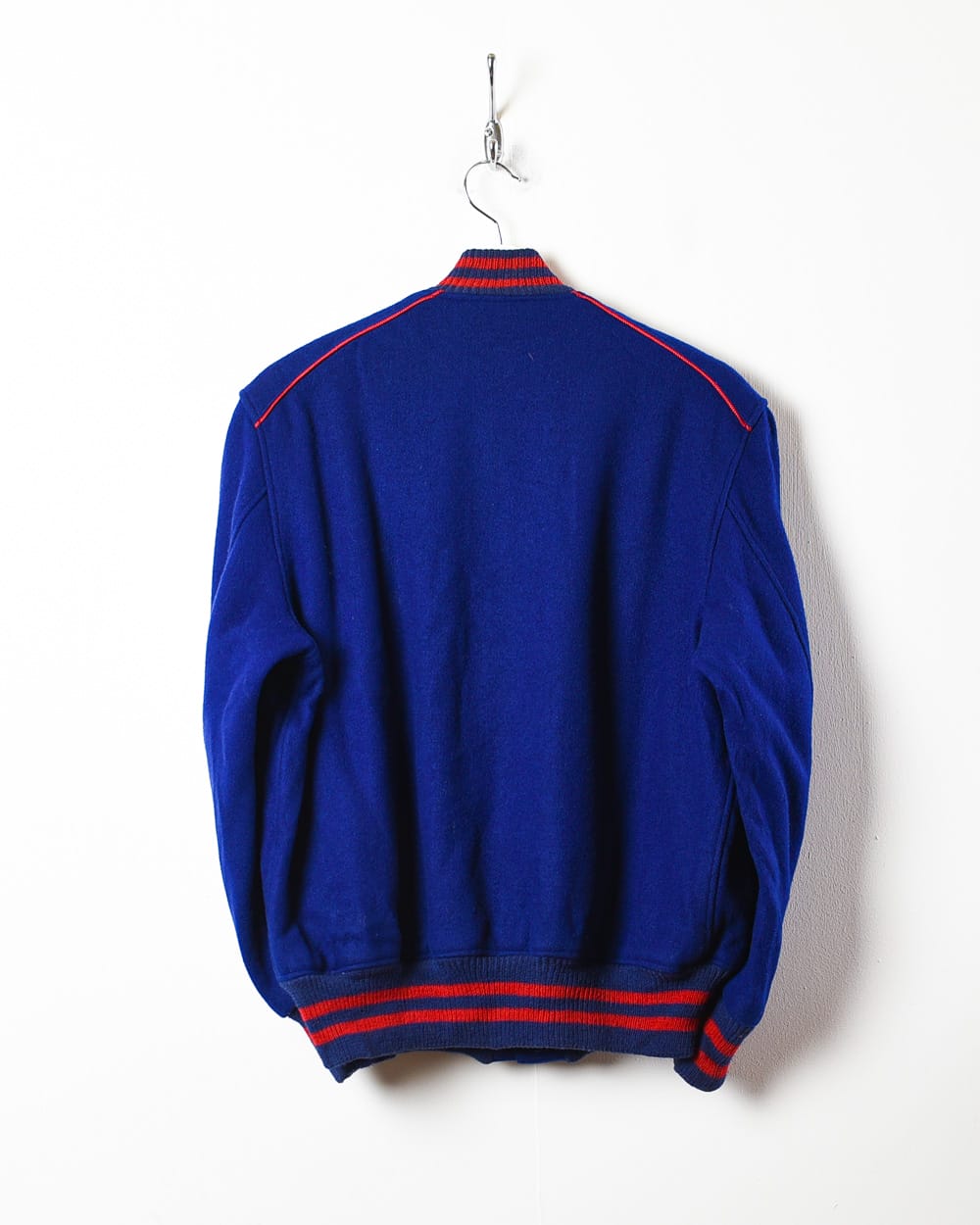 Blue Vintage Wool Bomber Jacket - Small