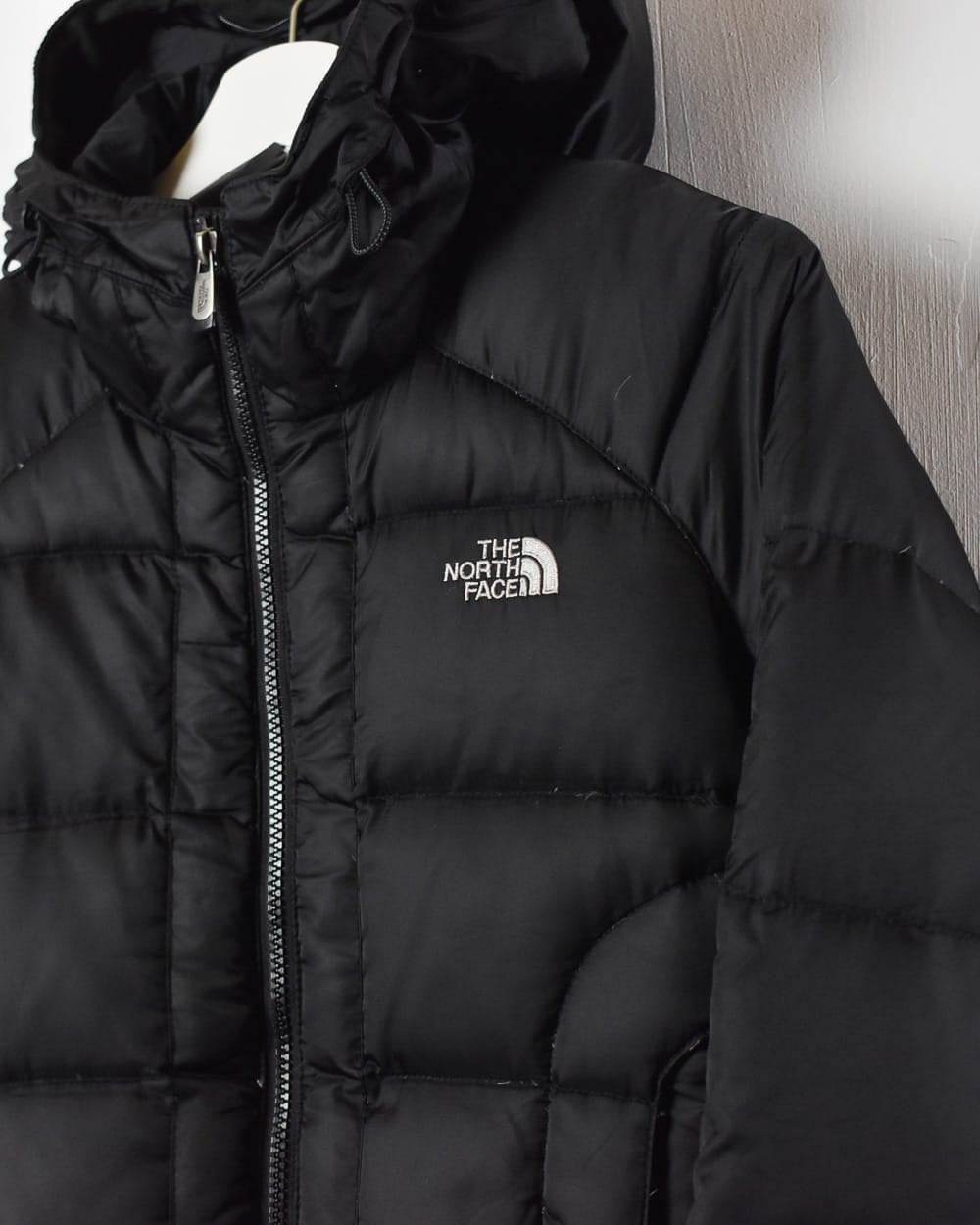 Black The North Face 550 Hooded Down Puffer Jacket - X-Small Women's