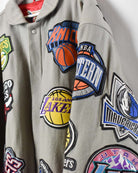 Grey Jeff Hamilton NBA Teams Leather Jacket - XX-Large