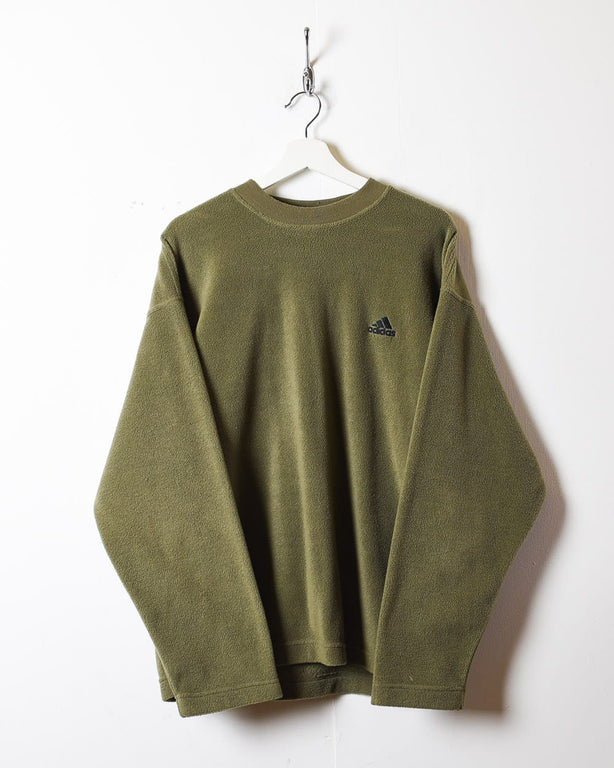 Khaki Adidas Fleece Sweatshirt - Large