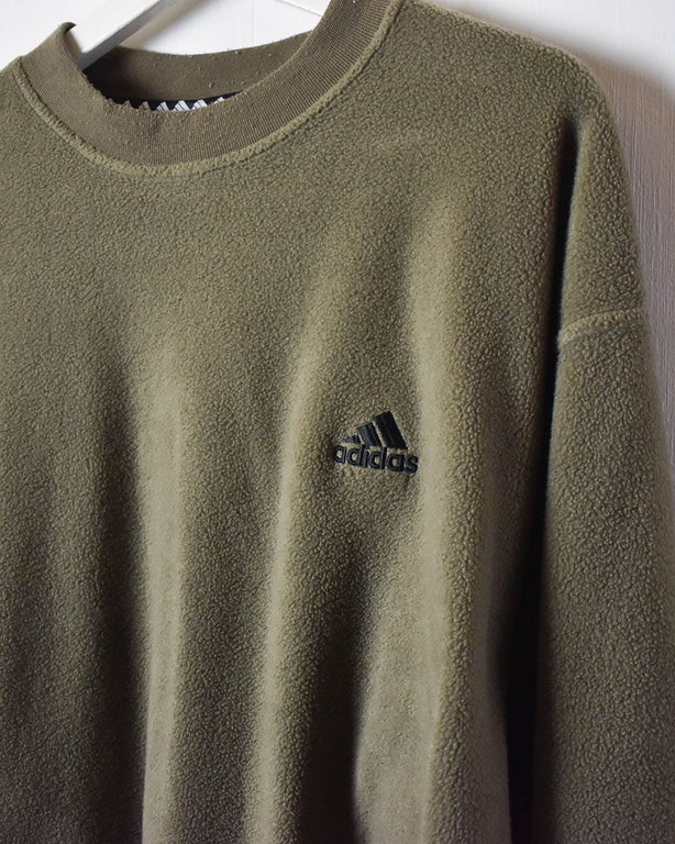 Khaki Adidas Fleece Sweatshirt - Large