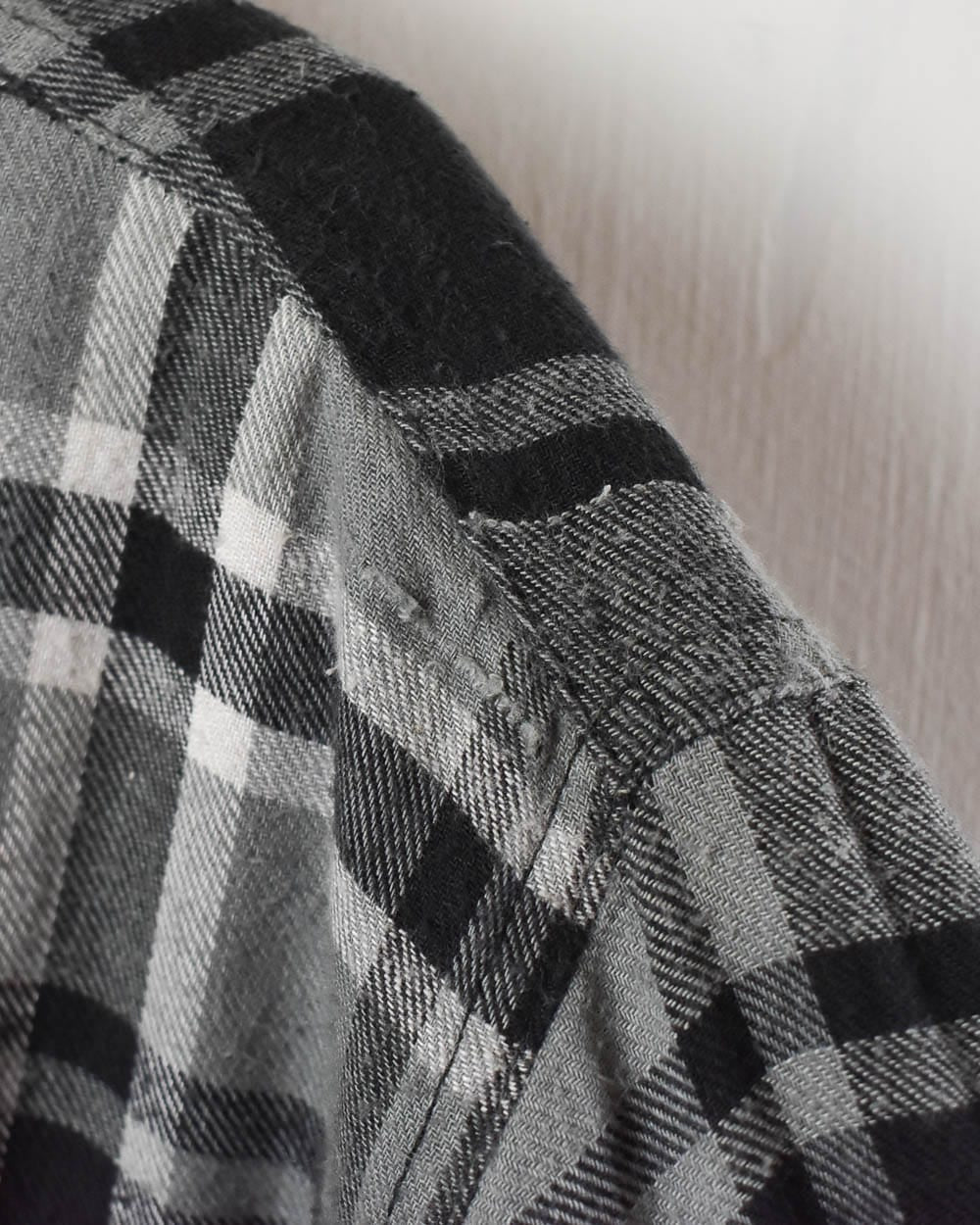 Grey Dickies Padded Hooded Flannel Overshirt Jacket - Medium