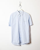 BabyBlue Lacoste Checked Short Sleeved Shirt - X-Large