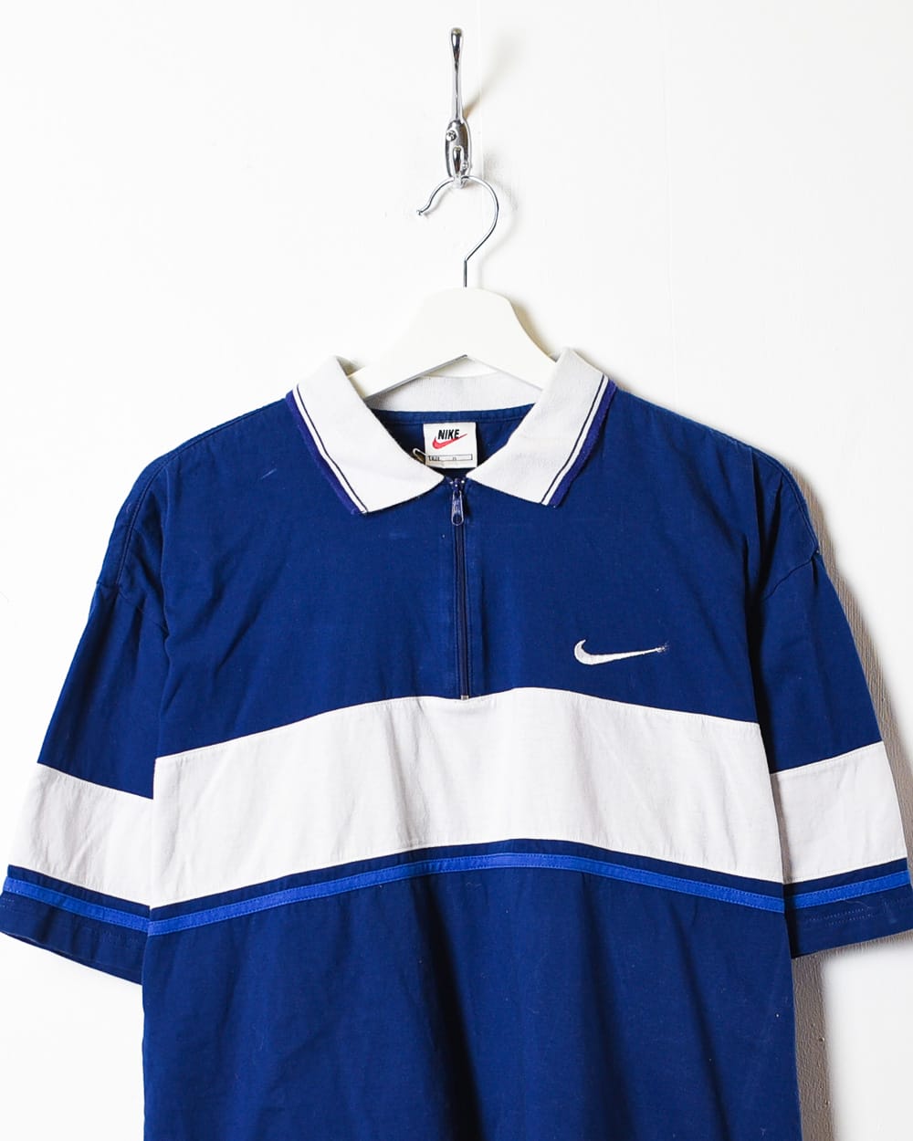 Navy Nike 1/4 Zip Polo Shirt - Medium