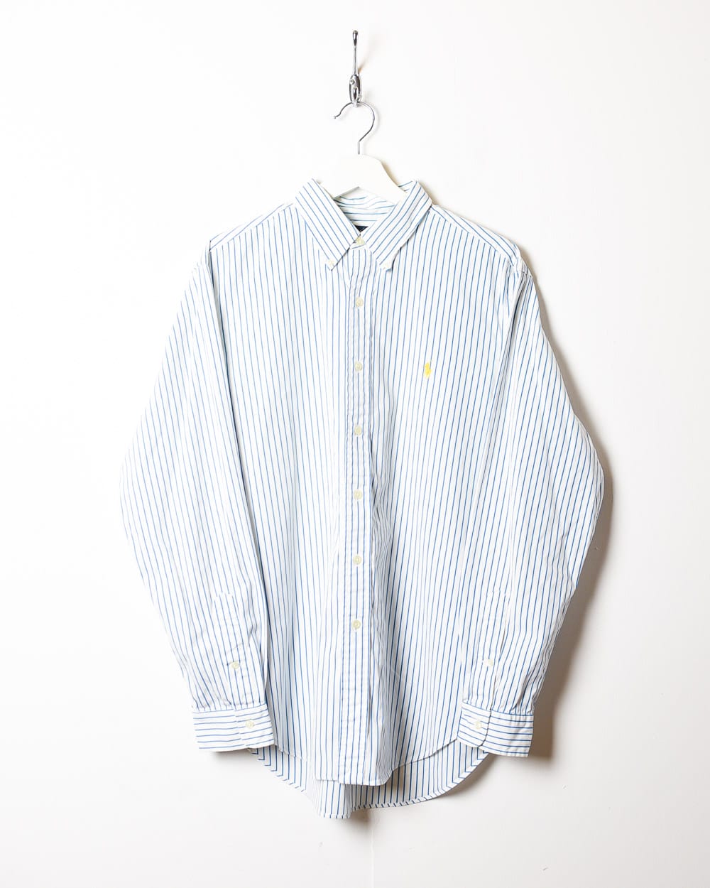 White Polo Ralph Lauren Striped Shirt - Large