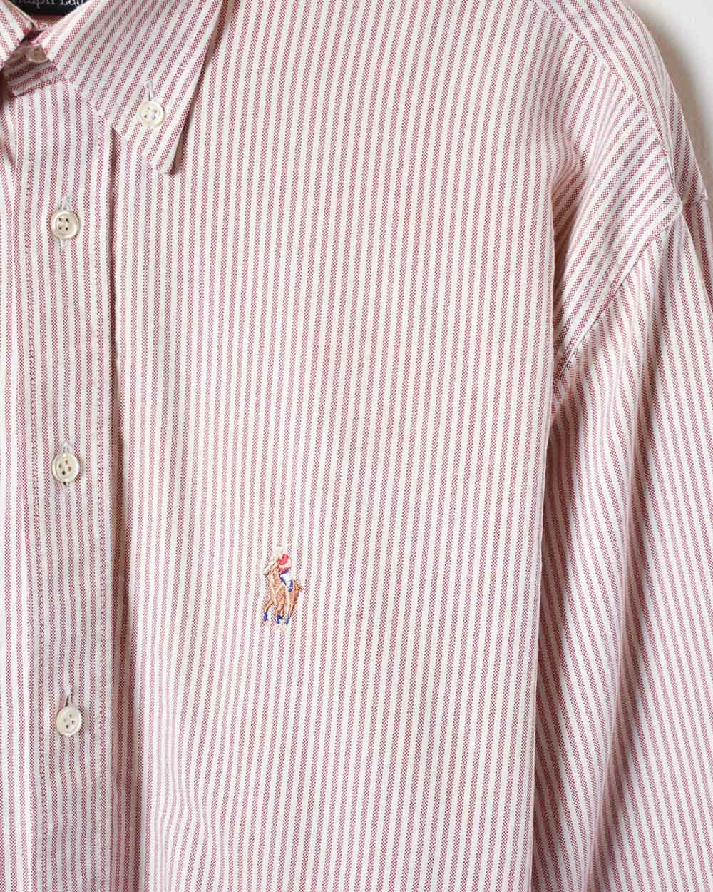 Red Polo Ralph Lauren Striped Shirt - Medium