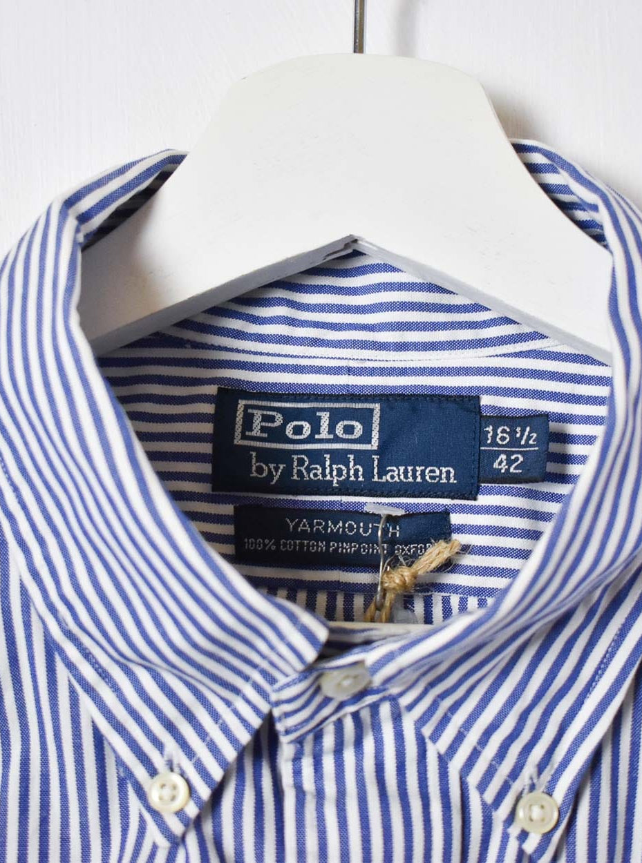 Blue Polo Ralph Lauren Striped Short Sleeved Shirt - X-Large