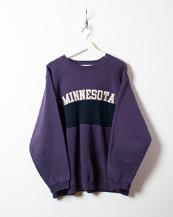 Vintage 90s Minnesota Vikings Crewneck Sweatshirt Purple Big