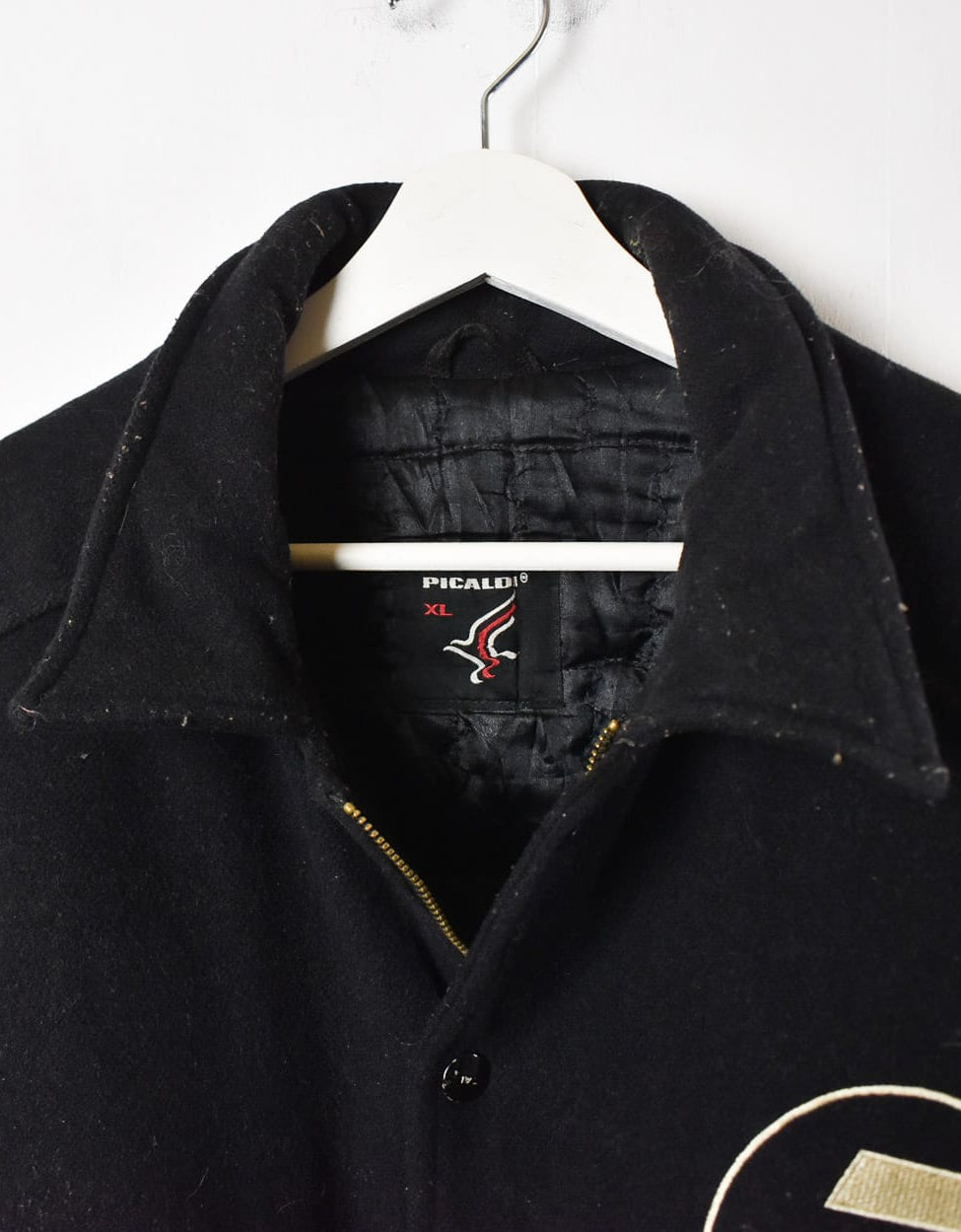 Black Plain Sport Varsity Jacket - X-Large