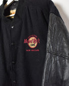 Blue Hard Rock Café Leather Varsity Jacket - Medium
