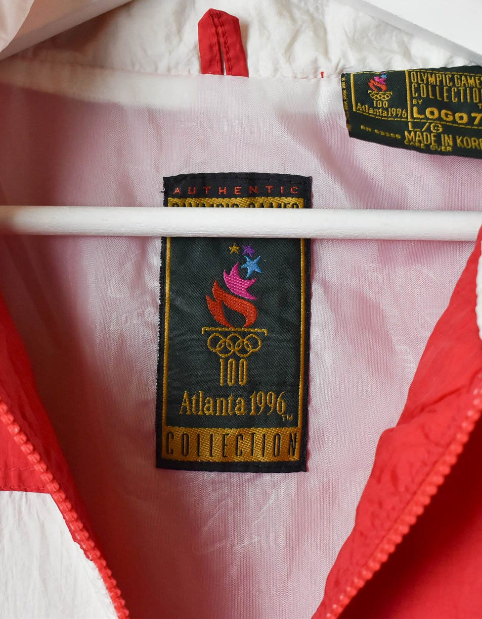 Red Logo Athletic Olympics Atlanta 1996 USA Windbreaker Jacket - Large