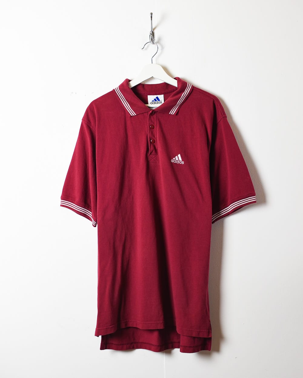 Maroon Adidas Polo Shirt - Large