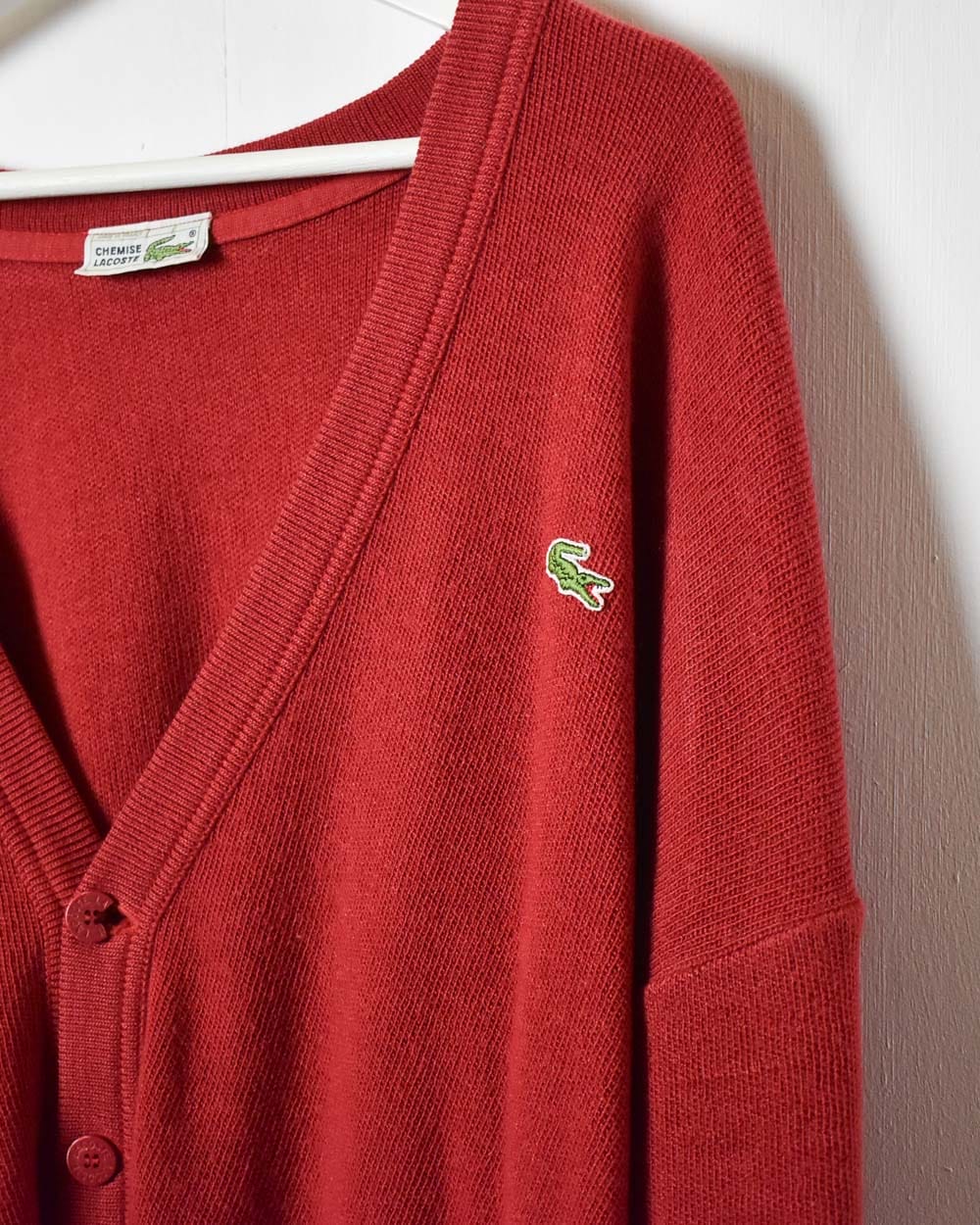 Red Chemise Lacoste Knitted Cardigan - X-Large