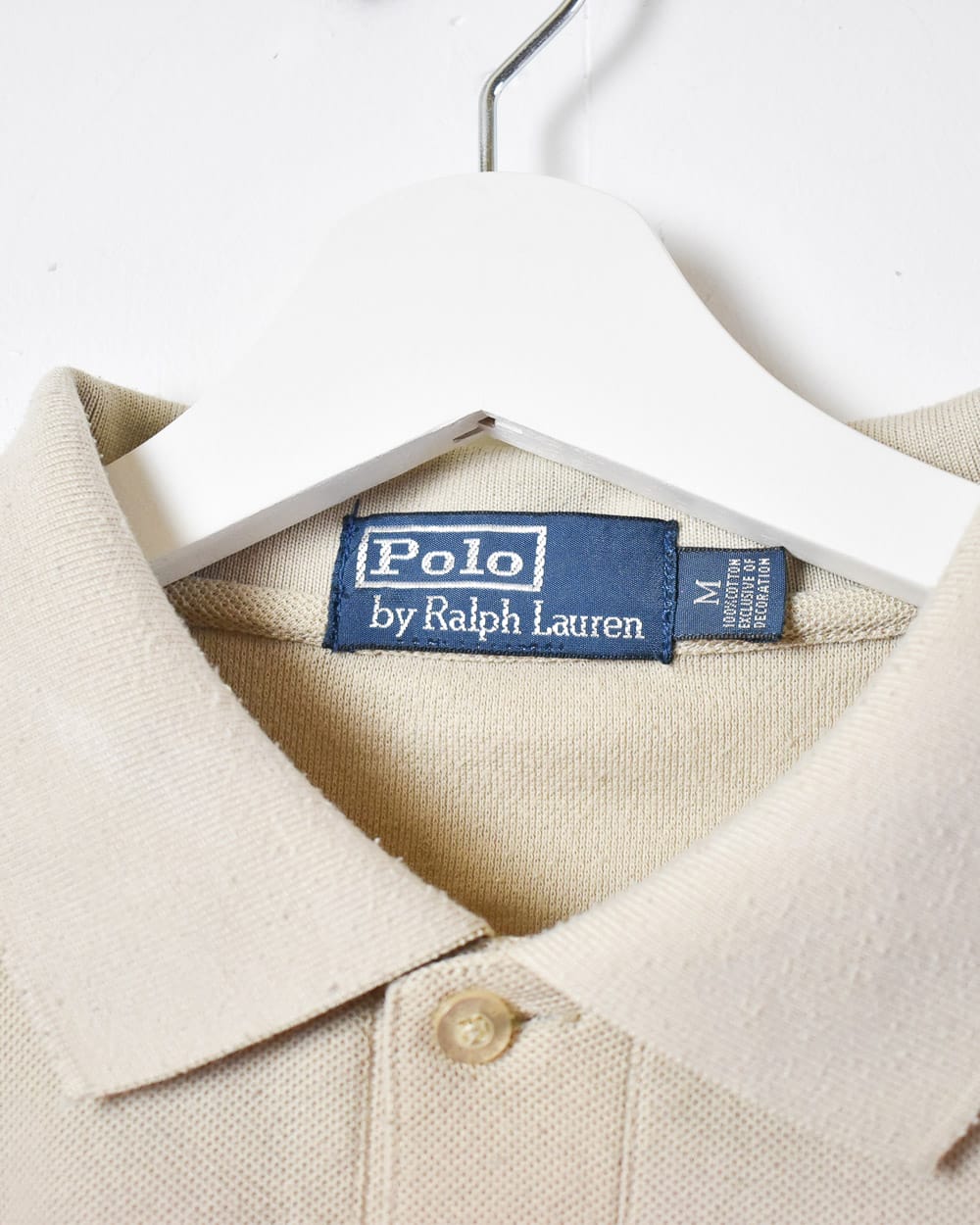Neutral Polo Ralph Lauren Long Sleeved Polo Shirt - Medium