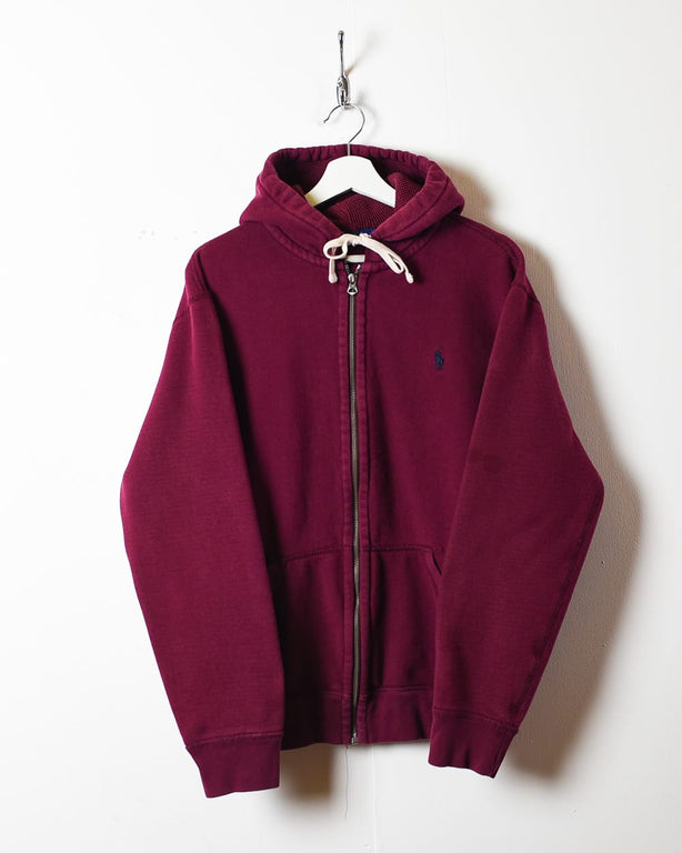 Maroon Polo Ralph Lauren Zip-Through Hoodie - Large