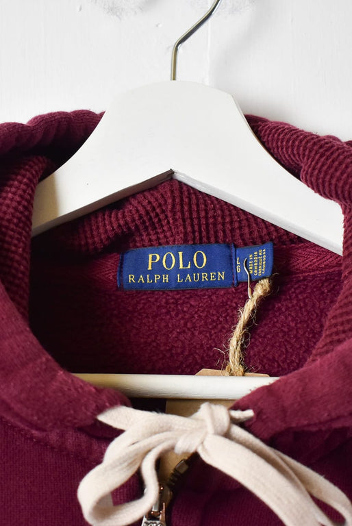 Maroon Polo Ralph Lauren Zip-Through Hoodie - Large