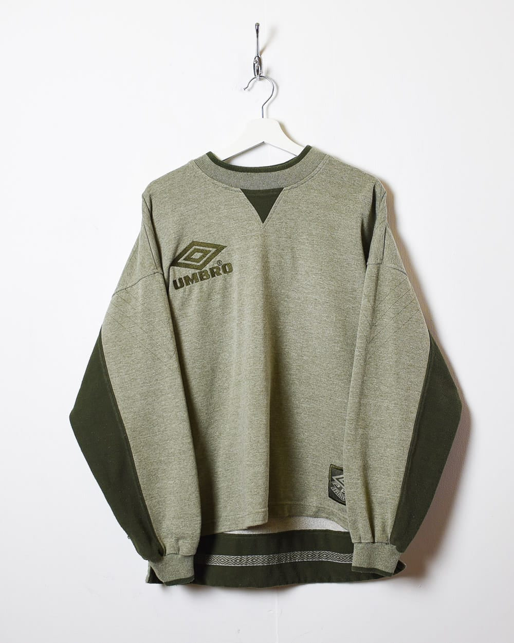 Vintage 90s Khaki Umbro Pro Training Sweatshirt - Medium Cotton