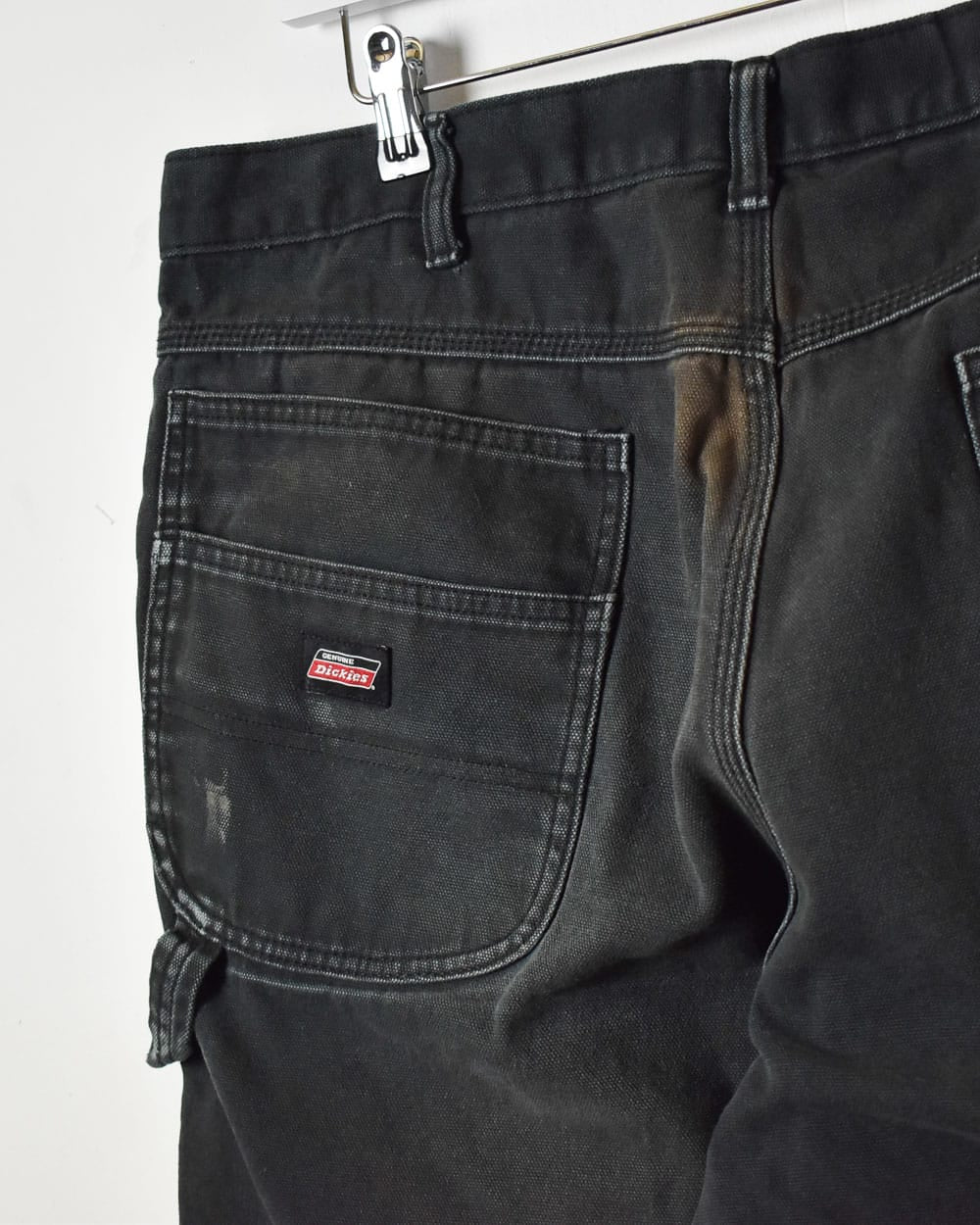 Black Dickies Distressed Double Knee Carpenter Jeans - W38 L31