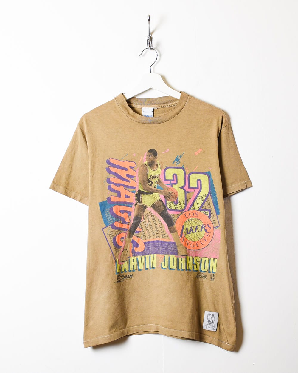 Brown Salem Sports NBA Magic Johnson Single Stitch T-Shirt - Medium