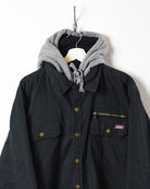 Black Dickies Padded Fleece Hooded Overshirt Jacket - X-Large