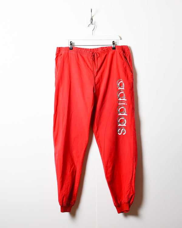 Red Adidas Tracksuit Bottoms - X-Large