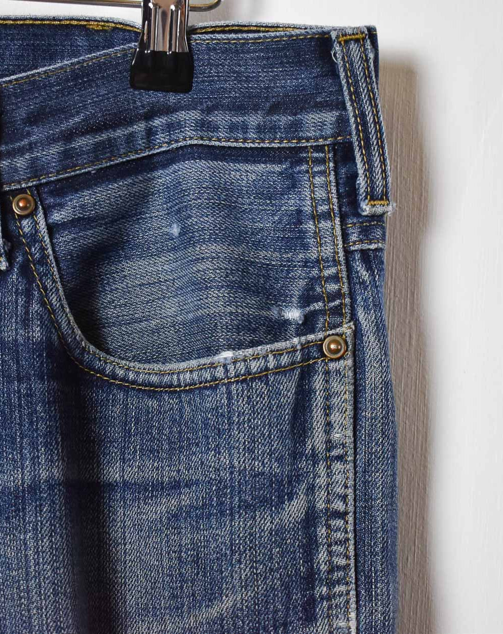 Navy Carhartt Lightly Distressed Jeans - W36 L32